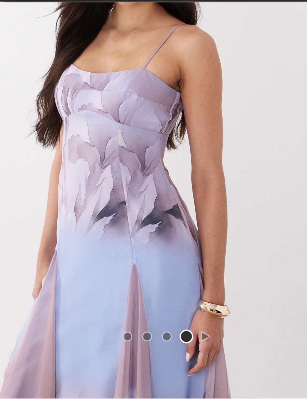 Floral Lavender-Pink Chiffon Maxi Skirt - Picture 4 of 4